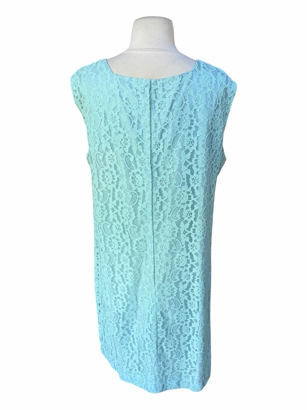 1960s Turquoise Lace Lined Shift Dress and Matching Duster Coat Set
